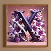 uk.everydayedeals (Limited Stock)Diamond Painting - Full Round - Lily Flower Letter X  (40*40cm)