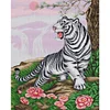 >SALE<Full Embroidery Eco-cotton Thread 14CT Printed White Tiger Cross Stitch 41x51cm