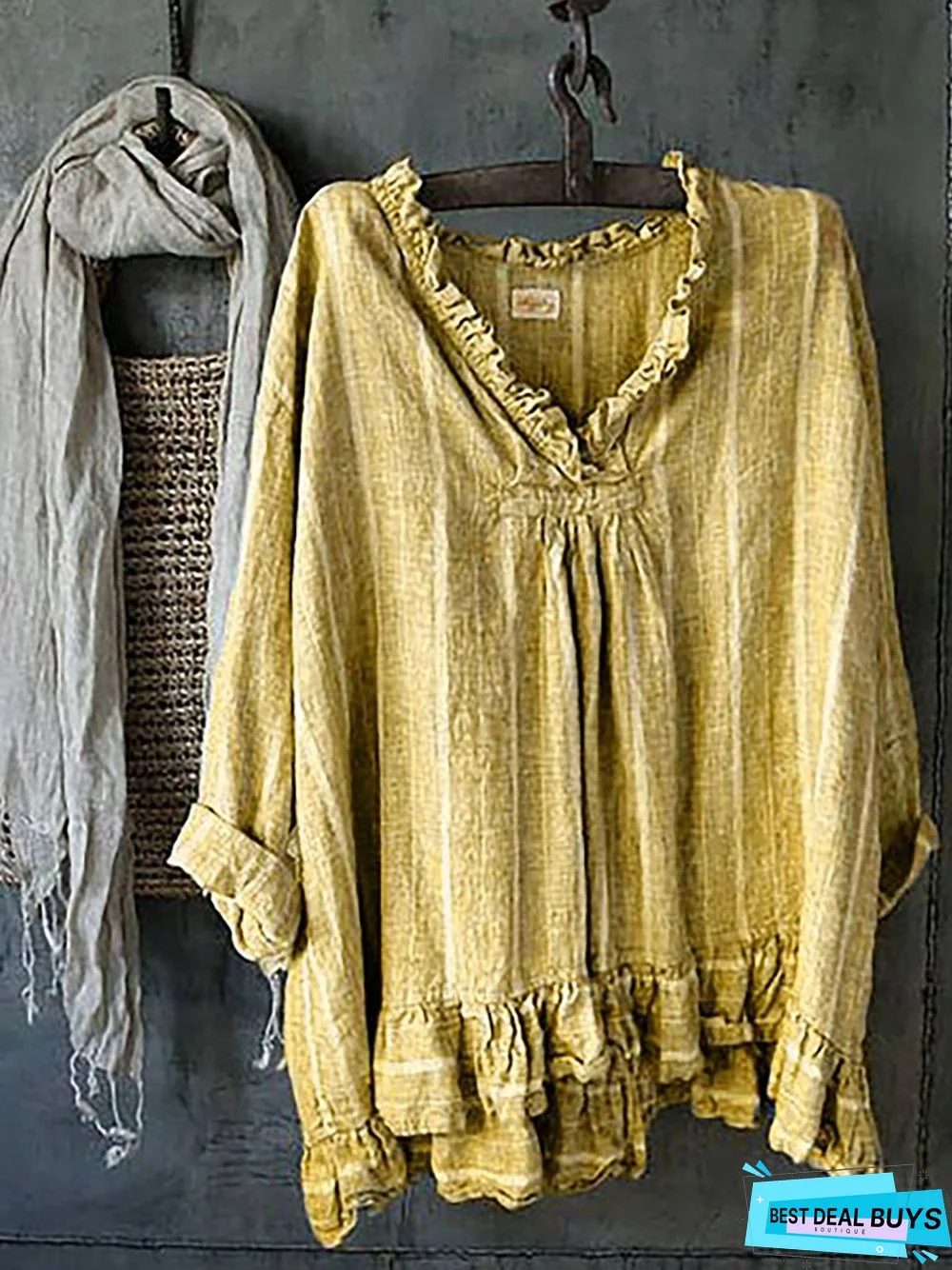 Women Cotton Shift Long Sleeve Top