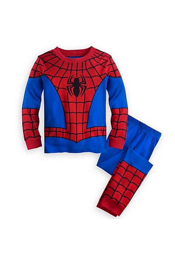 Crew Neck Long Sleeve Spider-Man Halloween Kids Boys Pajama Dark Red-elleschic