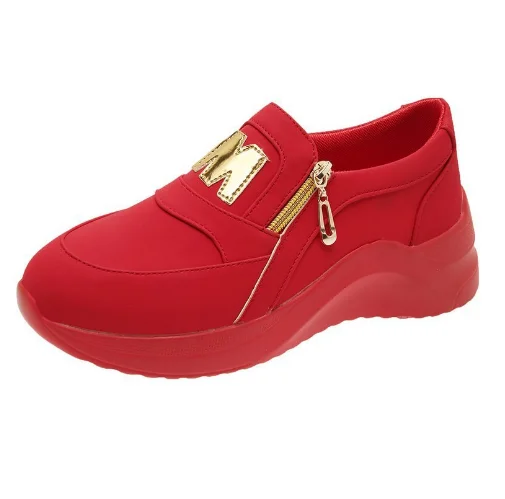 Qengg New Women Casual Shoes Fashion Colorblock Buckle Platform Wedge Loafers Comfort Heightening Vulcanized Shoes Zapatos Mujer 2022