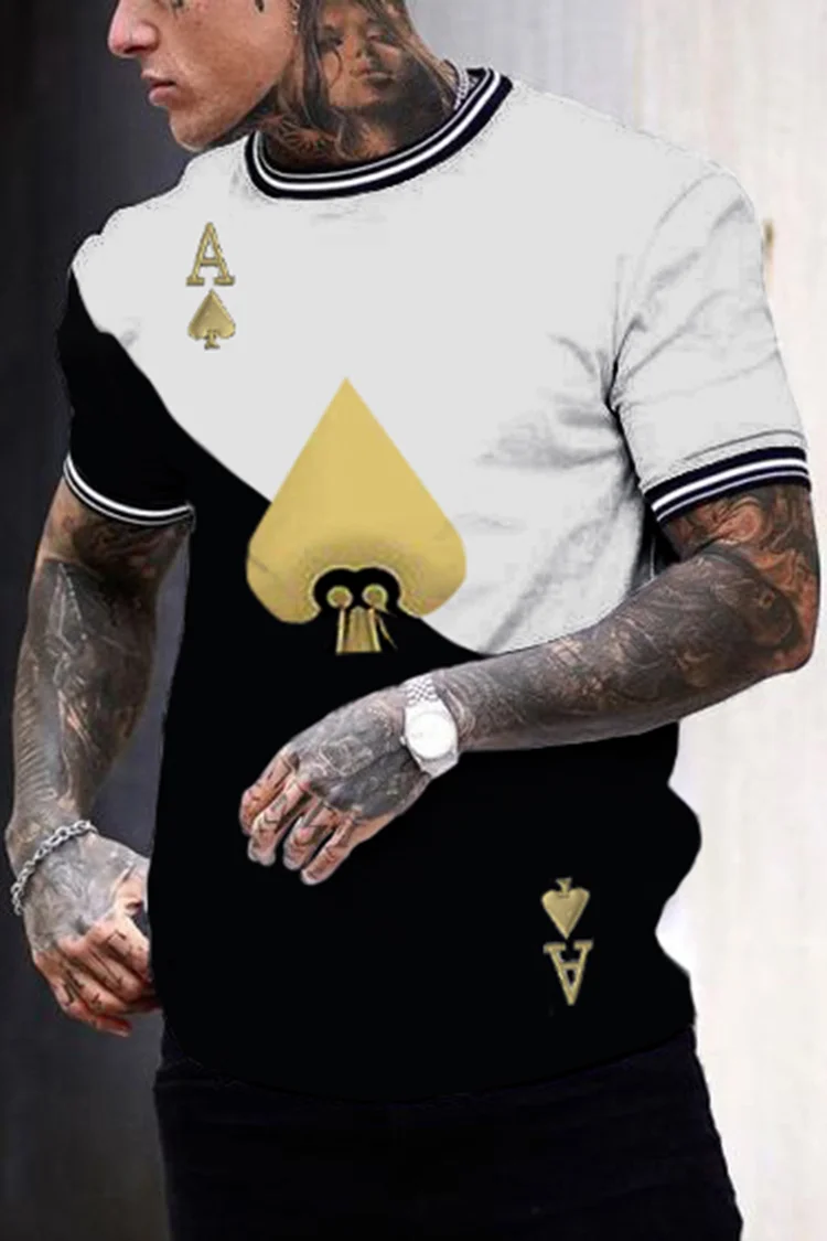 Mens Fashion Poker Spades T-Shirt