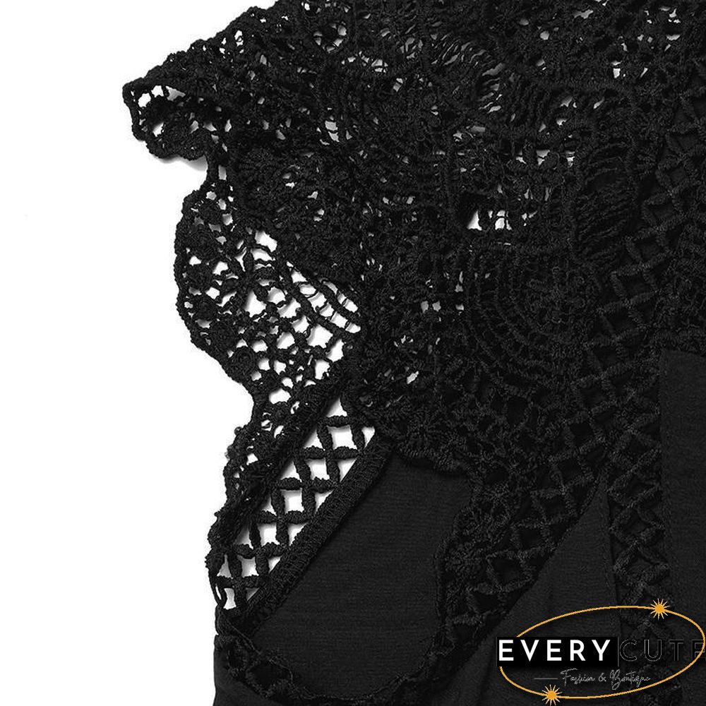 Women Blouse Sexy Sleeveless Lace OL Office Ladies Shirt Hollow Party Tops