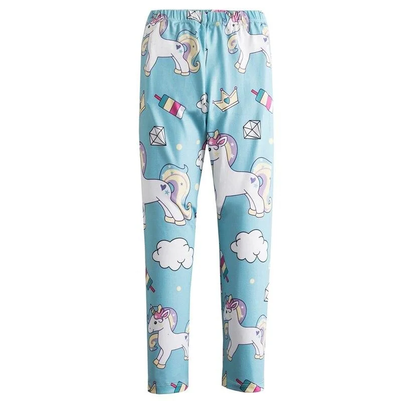 Unicorn Pattern Girls Leggings Spring Summer Girls Tights Pants Kids Trousers Leggings for Girls Elasticity Breathable Pants
