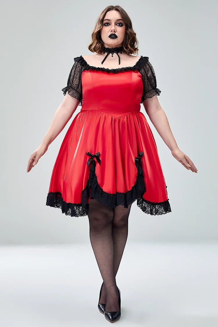 open lace back dress Plus Size Sugar Thrillz Taffeta Corset Dress main image 0
