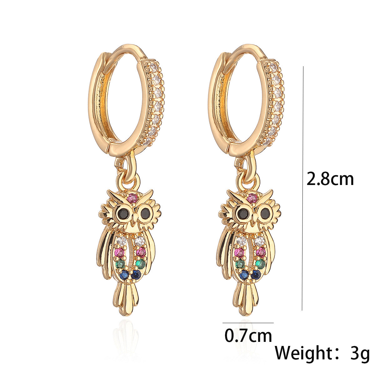 Minimalist Owl Geometric Copper Electroplating Earrings4