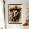 Cowboy Dog 11CT 3 Strands DIY Counted Cross Stitch Kit Large Size 40x60cm Cross Stitch Patterns Arts Craft Kits for Beginners Adults Home Decor