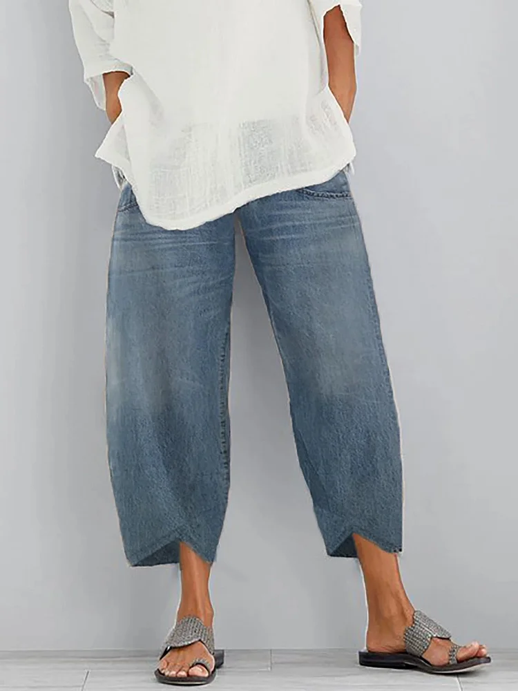 Plus size Solid Casual Jeans