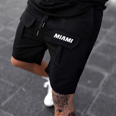 Miami Print Track Shorts、、URBENIE