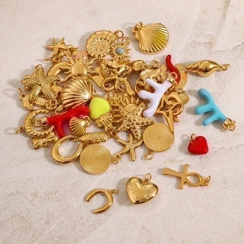 3 Pieces 304 Stainless Steel Letter Fruit Pendant