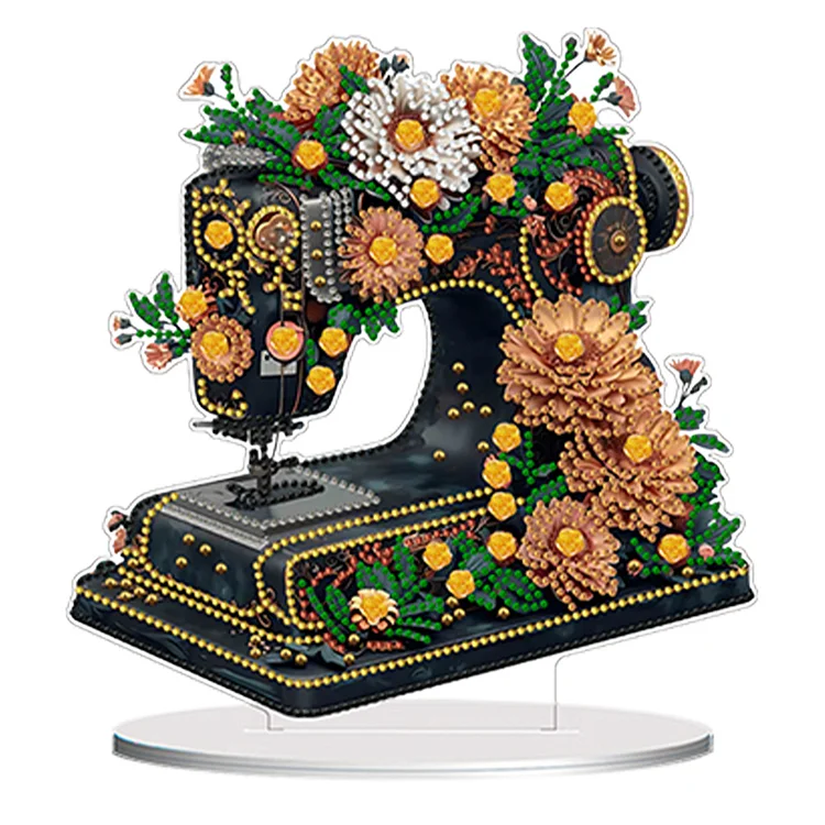 Double Sided Special Shaped Flower Sewing Machine Diamond Painting Desktop Decor