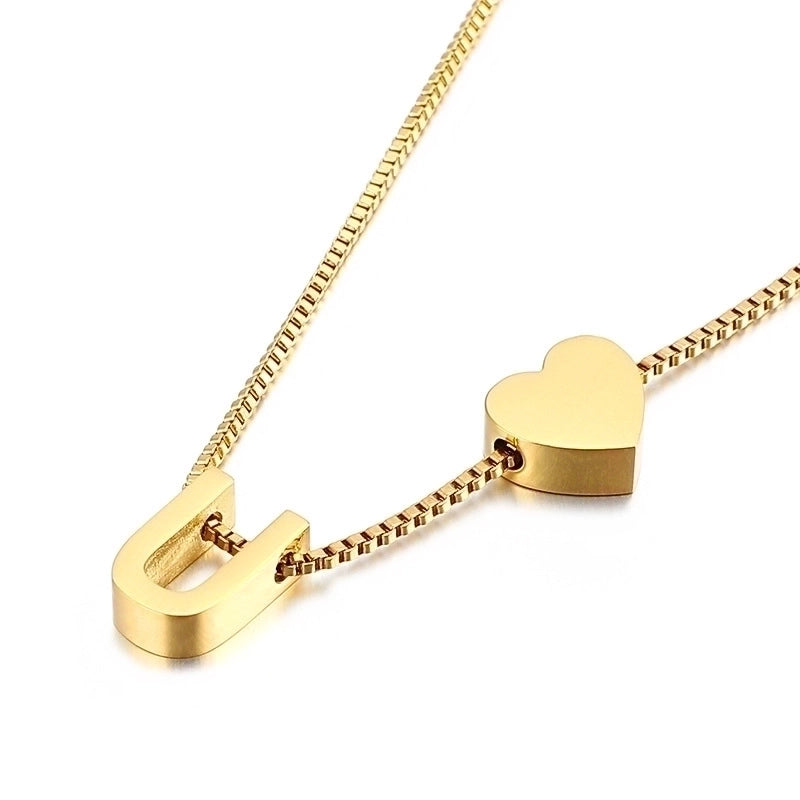 Titanium Steel 18K Gold Plated Korean Style Plating Letter Necklace