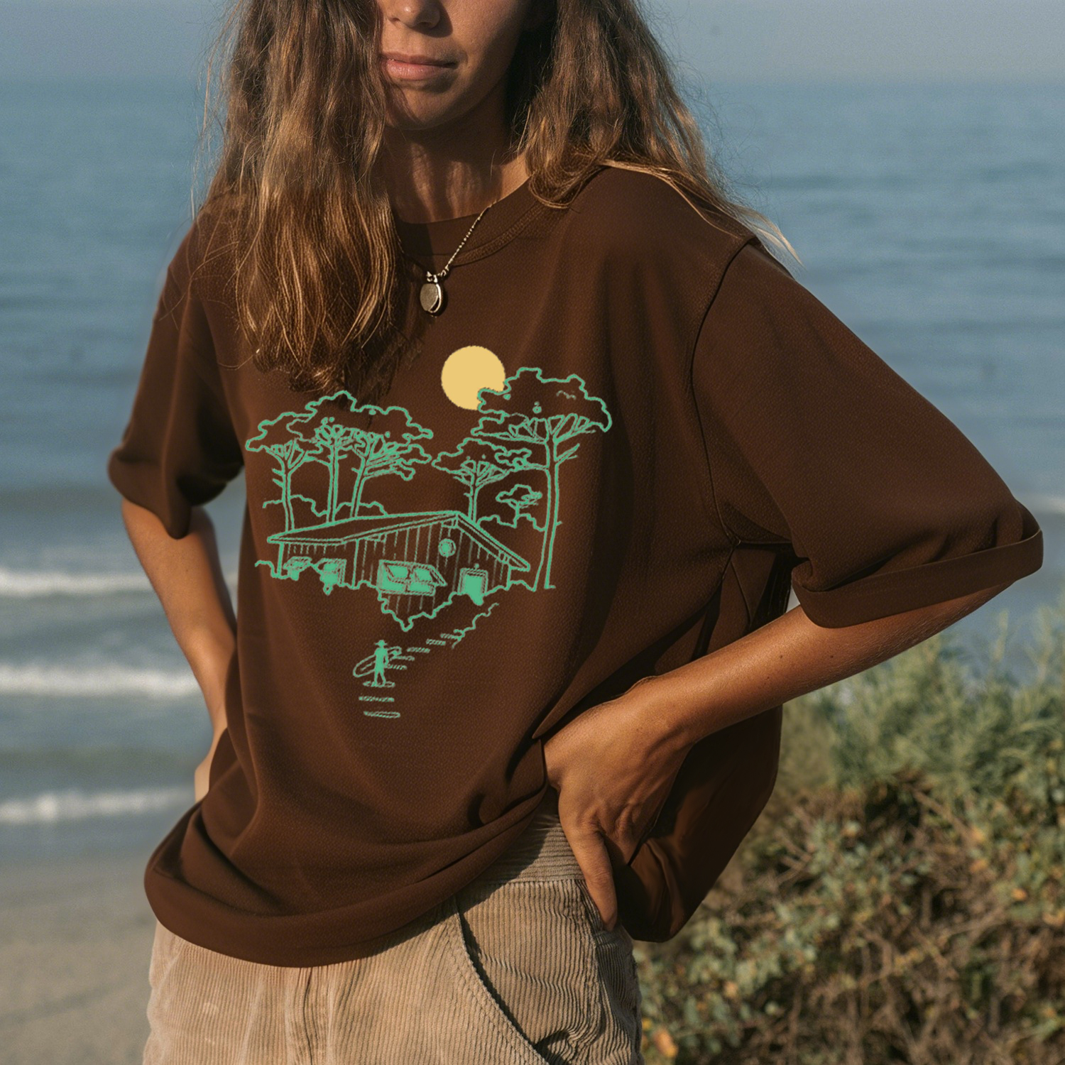 Outdoor Enthusiast Surfing Graphic T-shirt