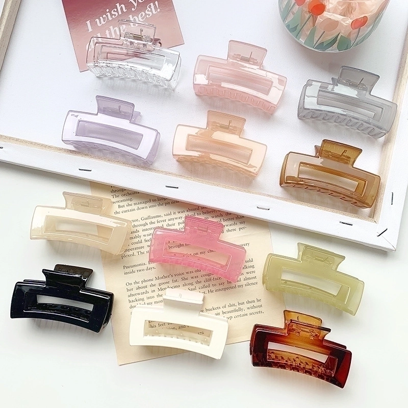 Minimalist Solid Color Resin Hair Claws 1 Piece