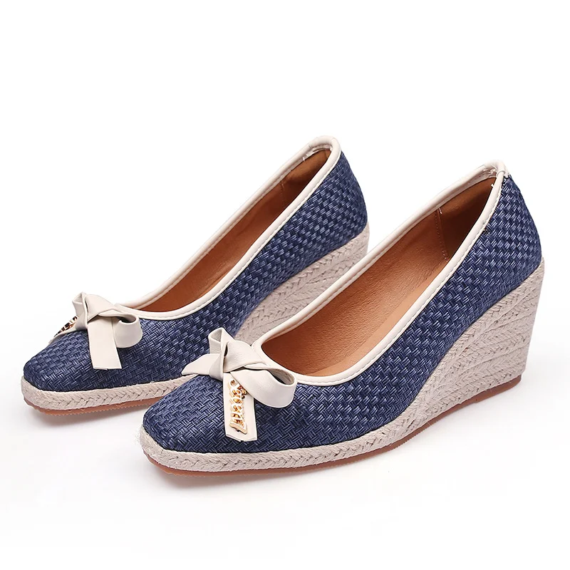 Wongn Wongn Grass Single Shoes Female New Spring And Autumn Shallow Mouth High Heel Thick Bow Women's Shoes