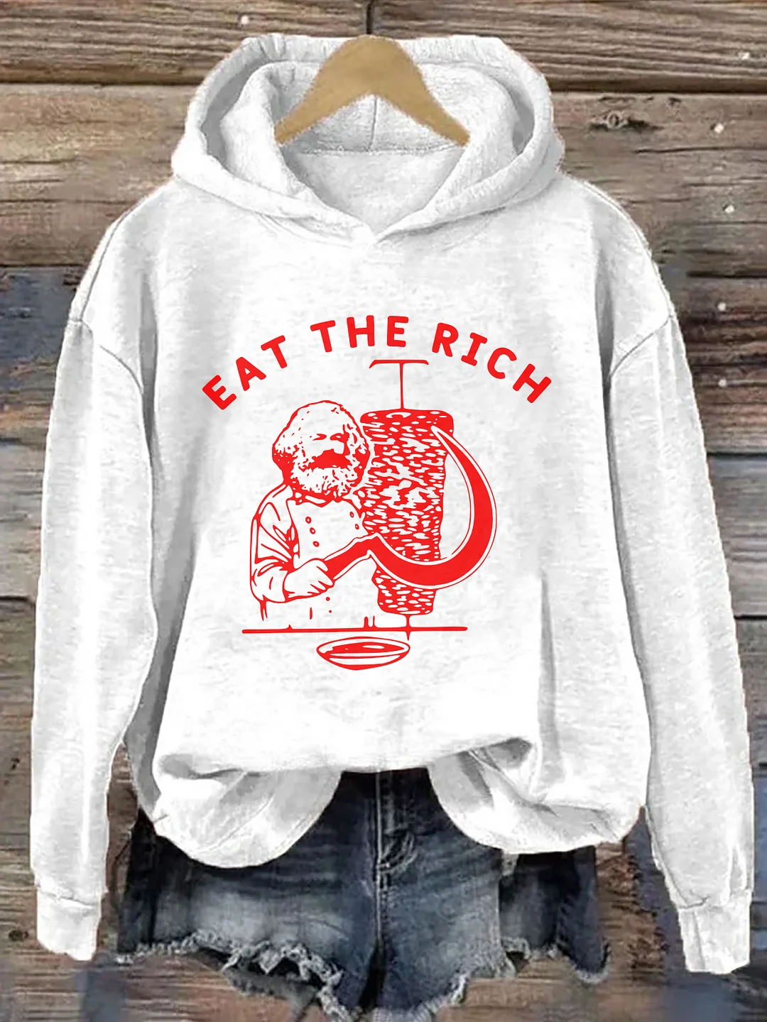 Eat The Rich Karl Marx Doner Kebab Hoodie