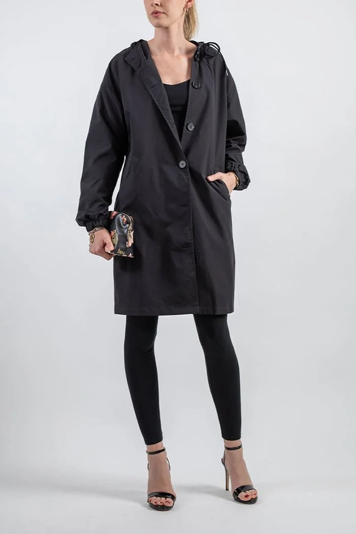 Water Resistant Oversized Hooded Windbreaker Rain Jacket