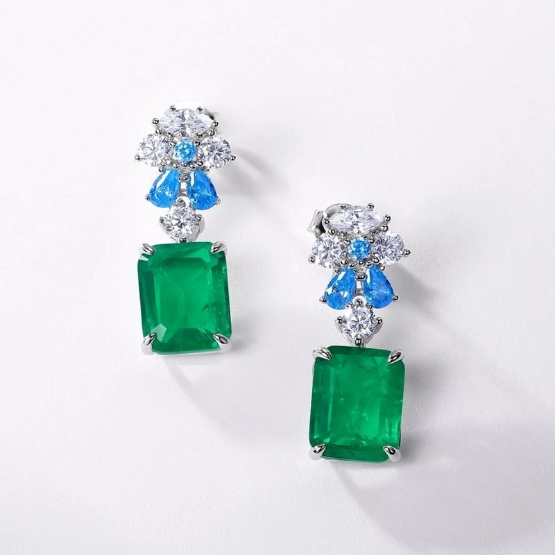 1 Pair Elegant Shiny Geometric Water Droplets Inlay 925 Sterling Silver High Carbon Diamond Drop Earrings