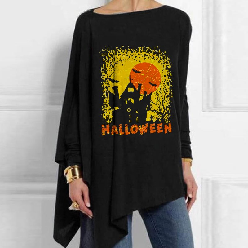 Halloween Printed Long Sleeve T-shirt