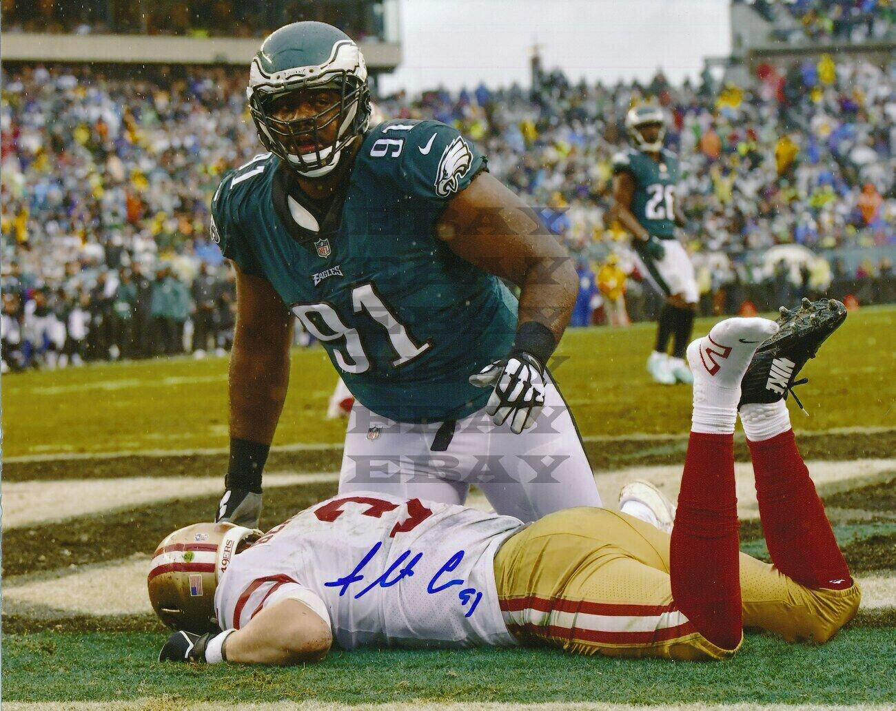 Fletcher Cox Eagles vs. 49ers S Signed Autographed 8x10 Photo Poster painting Reprint