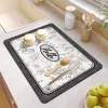 Cream Diatom Mud Coffee Machine Cups Water Uptake Mat Modern Home Kitchen Tabletop Cabinet Mat