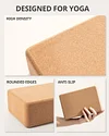 Cork Yoga Brick, Natural Cork Brick, High Density, Non-Slip Surface, Environmentally Friendly Accessories, Perfect For Yoga, Pilates, Stretching