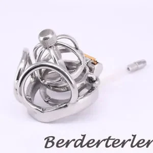 pornhint Pornhint Stainless Steel Male Cage Anti-off Ring Metal Curved Testicle Restraints Gear