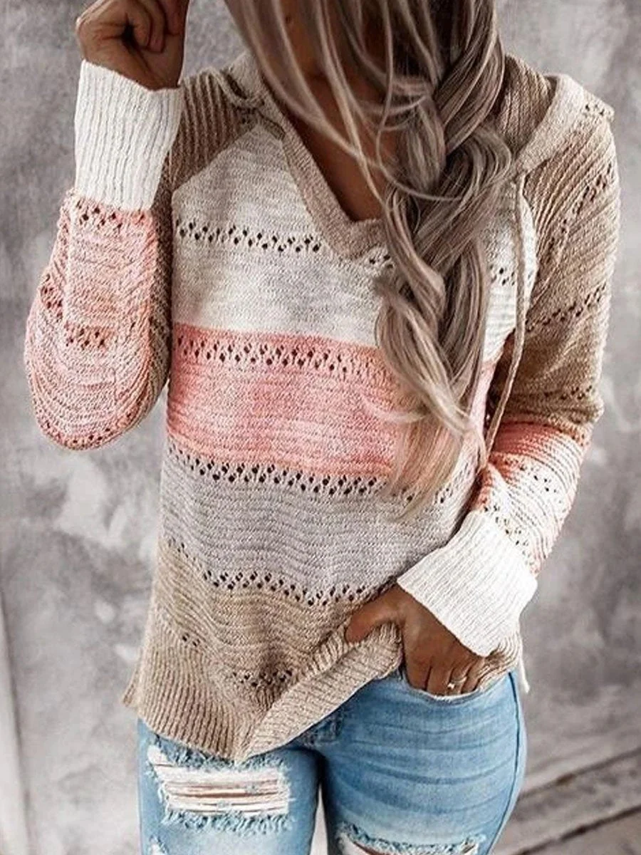 Hollow Out Knitted Lightweight Hoodie