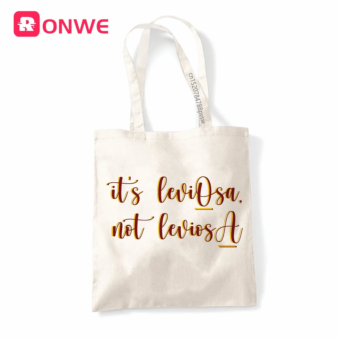 It's Leviosa Not LeviosA Reusable Women Shopping Canvas Bag Girl Tote Eco Shopper Shoulder Bags,Drop Ship