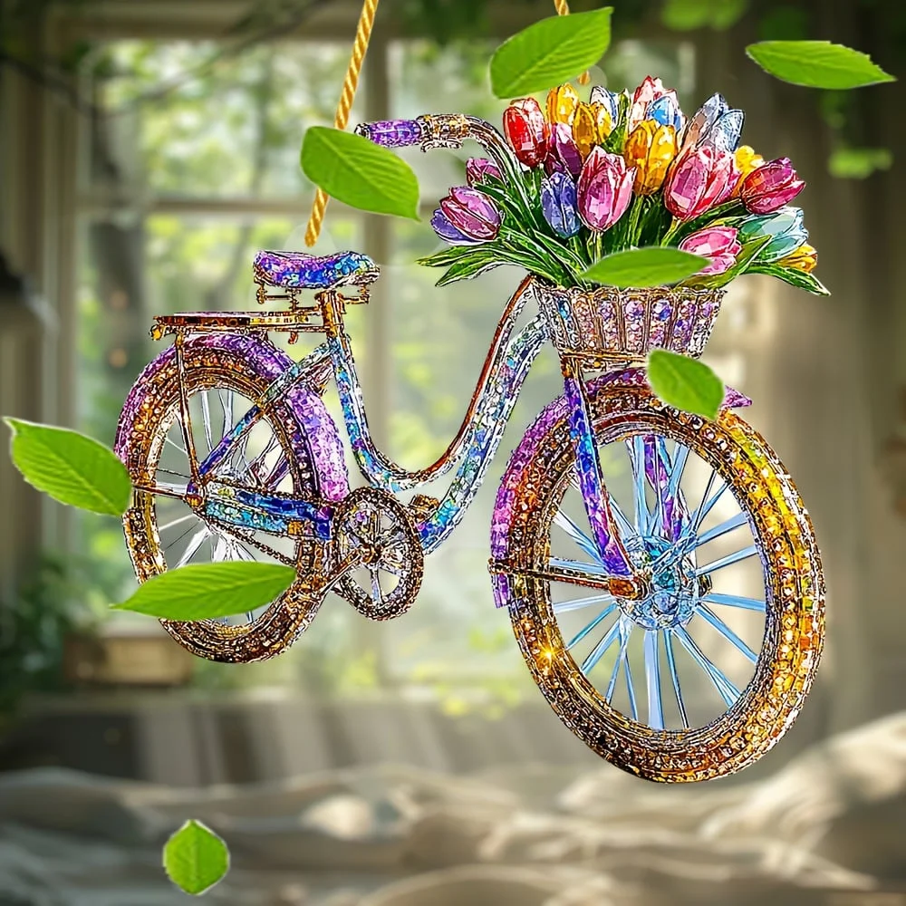 Tulip Ride Stained Art Ornament (8 inches) 