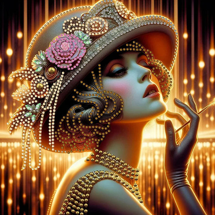 Elegant Girl 30*30cm (Canvas) Special Shaped Drill Diamond Painting gbfke