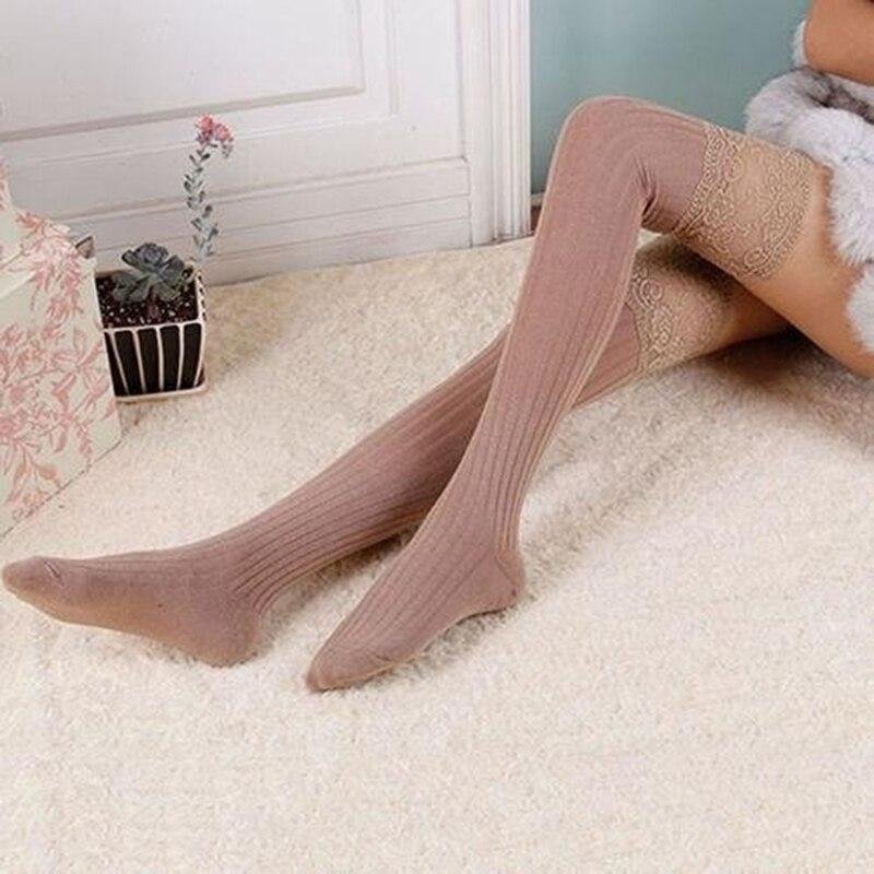 2020 Brand NEW Women Winter Cable Knit Over Knee Long Boot Thigh-High Warm Stockings Lace Leggings 1014-2