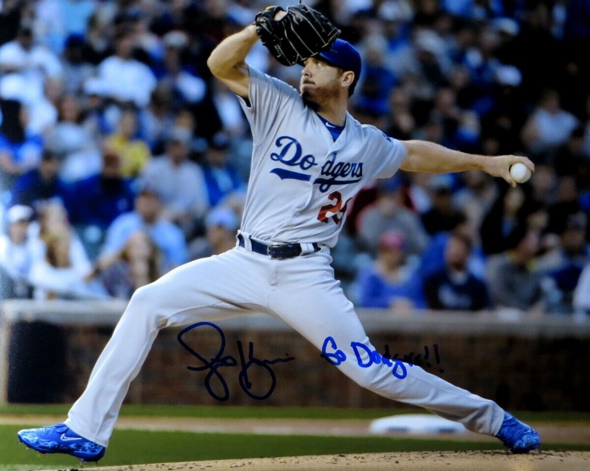 Scott Kazmir Signed Autographed 16X20 Photo Poster painting Dodgers Blue Go Dodgers