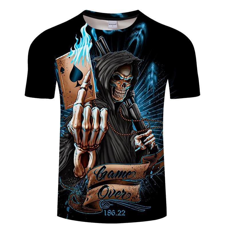 Men Game Over Card Casual T-shirt