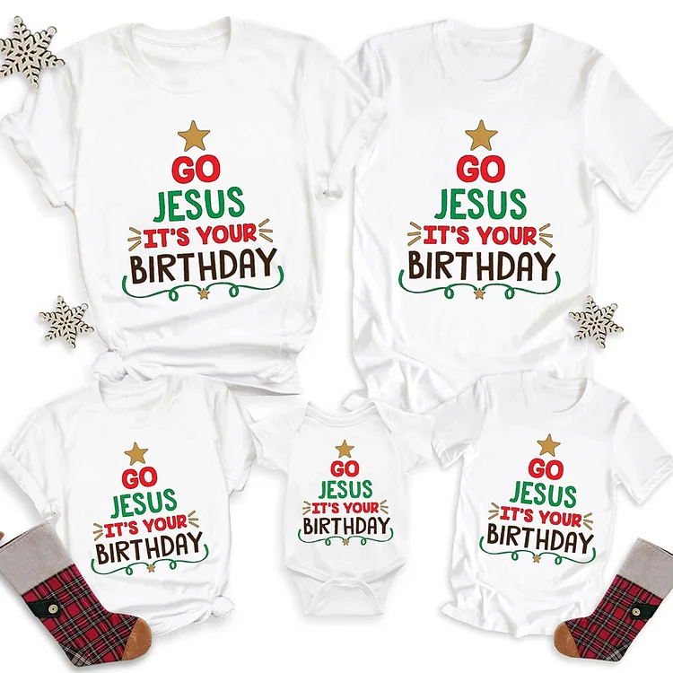 Go Jesus Christmas Family Matching Shirts