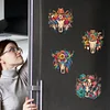 6Pcs Diamond Painting Acrylic Cow Skull Fridge Magnet for Adults