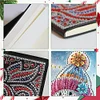 (US Local)Snowman A5 Size Diamond Painting Notebook Set with 4Pcs Bookmark Holiday Gift