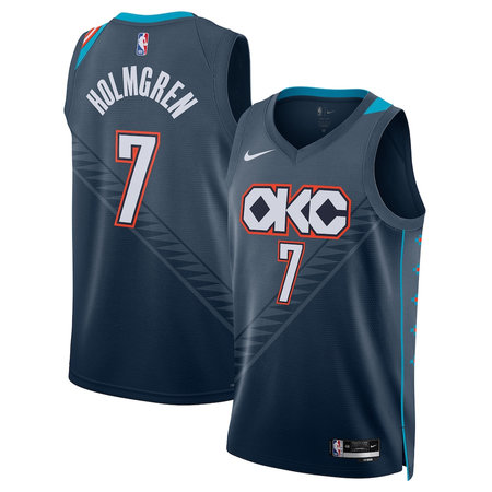 Youth Oklahoma City Thunder #7 Chet Holmgren Nike Blue 2025/26 City Edition Swingman Jersey