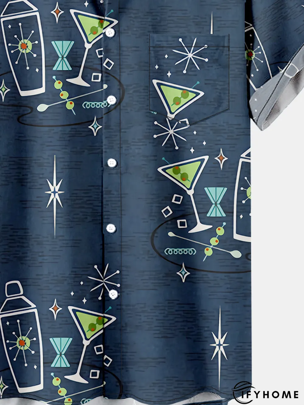 Cocktail Martini Shaker Graphic Tipsy Spirit Vintage Geometric Shirt | IFYHOME