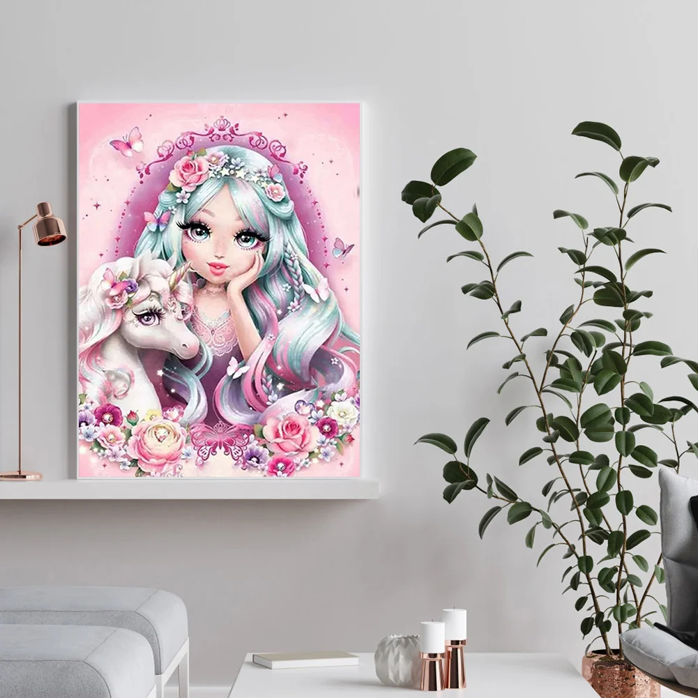 Full Square Diamond Painting 30*40cm - Unicorn Girl