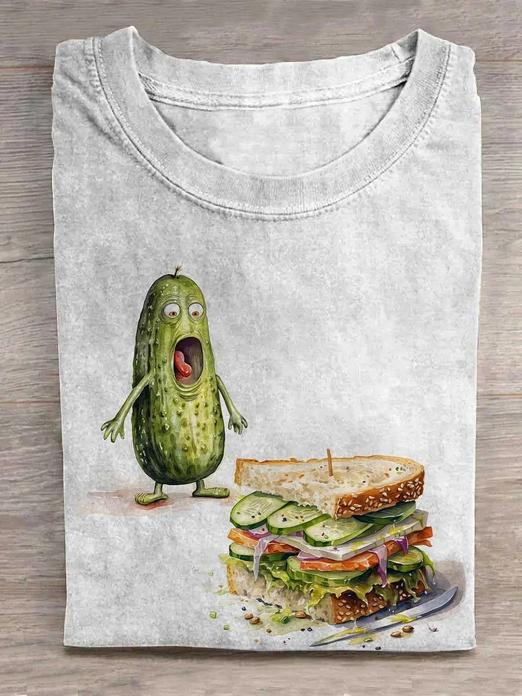 Teecade Teecade Cucumber Wants To Eat Sandwich T-shirt