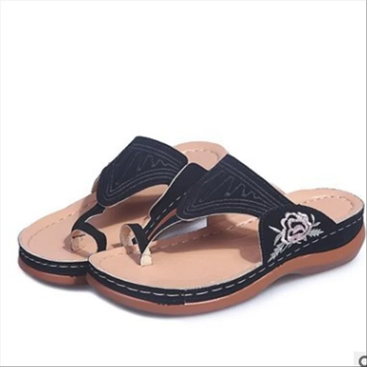 Yyvonne Women's Shoes 2025 New Slope And Light Leisure Flowers Color Clip Slippers Plus 43 Yards