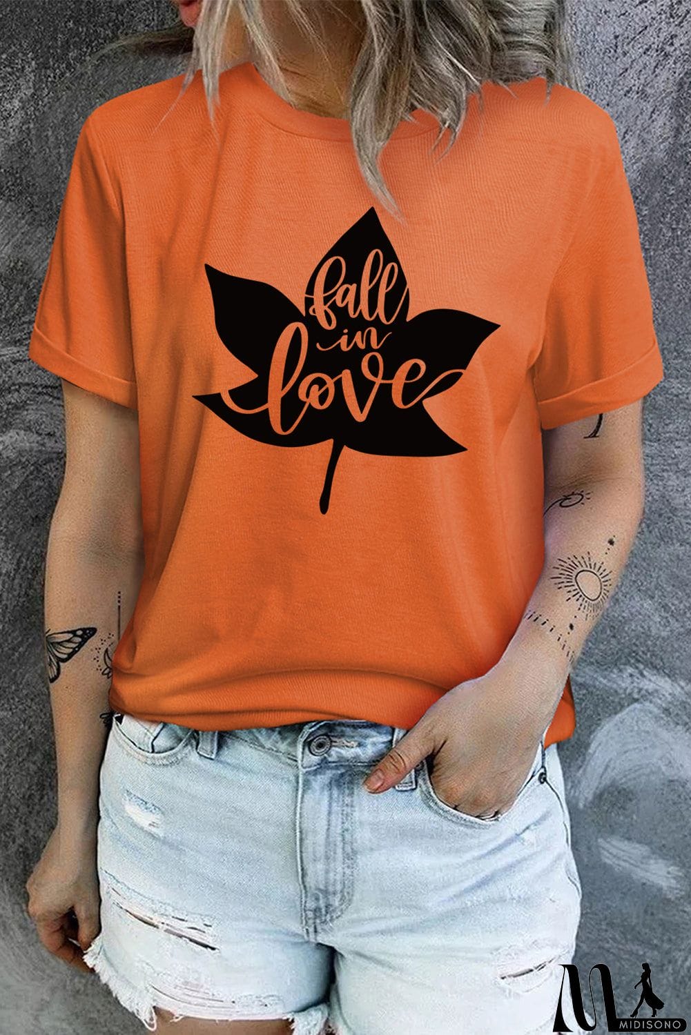 MidiSono - Fall In Lover Mapel Graphic T Shirt