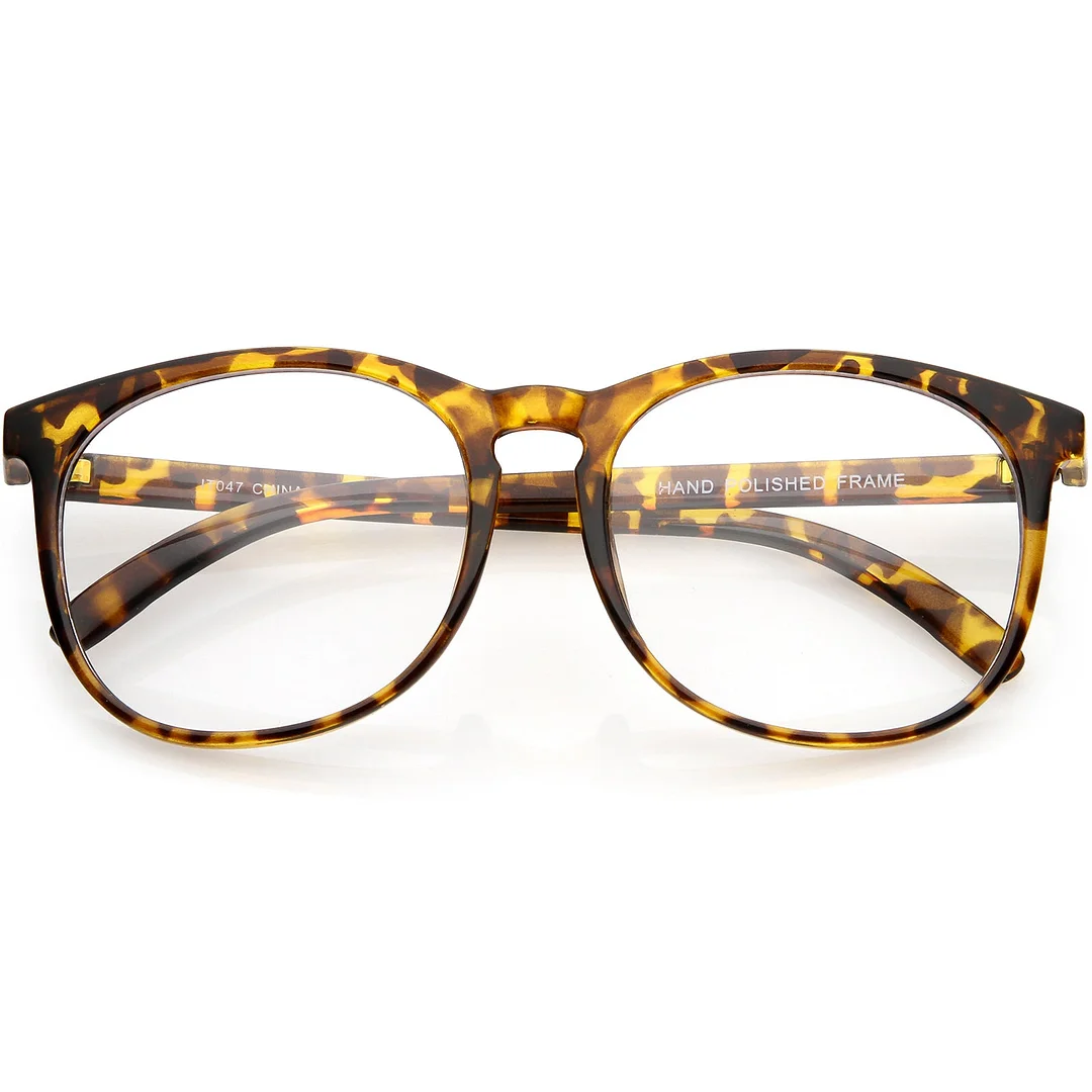 Classic Horn Rimmed Square Eyeglasses Clear Lens 54mm