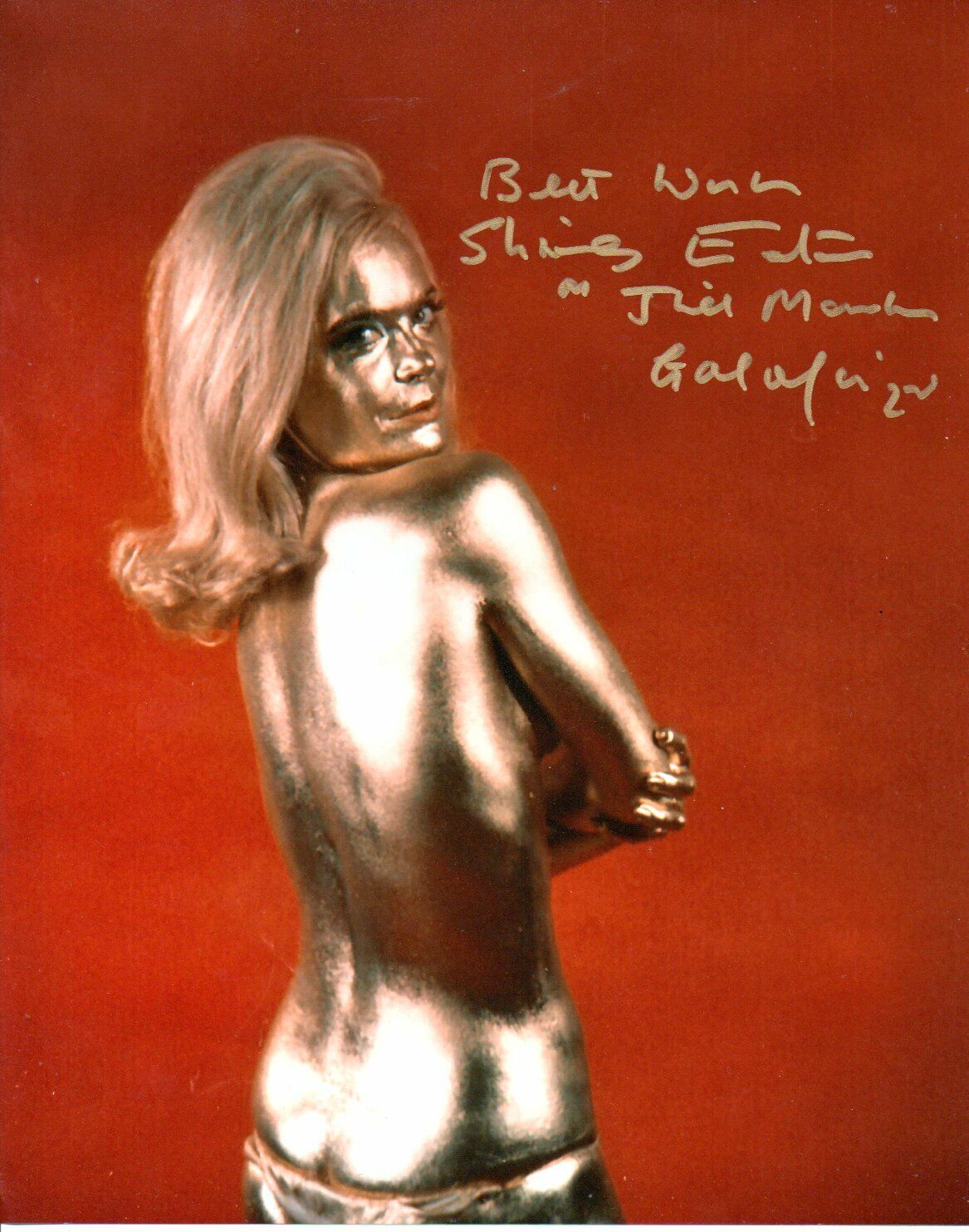 Genuine Hand Signed Shirley Eaton Goldfinger Autograph 10-8 Photo Poster painting James Bond COA