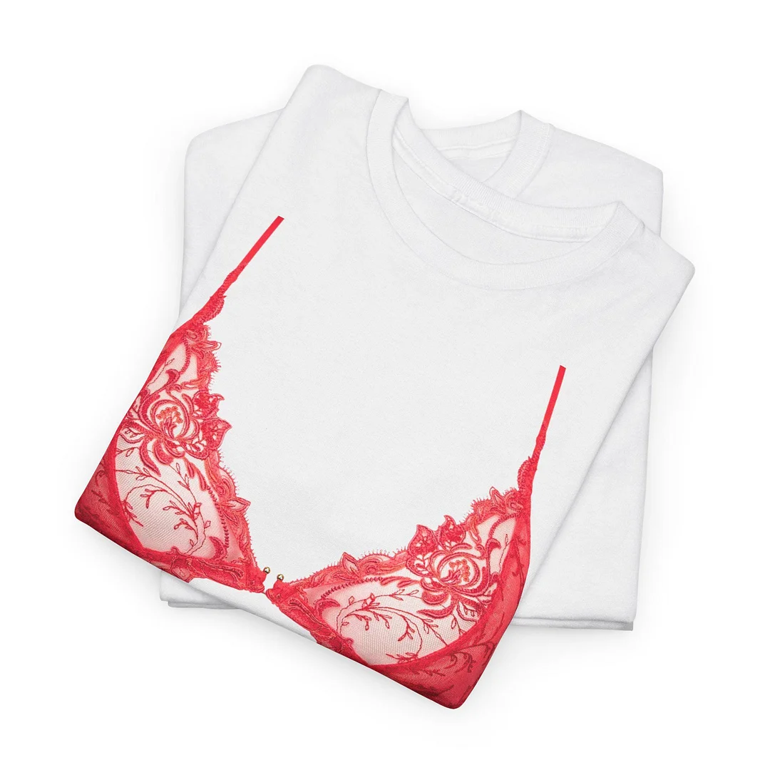 Red Bralette Graphic T-Shirt