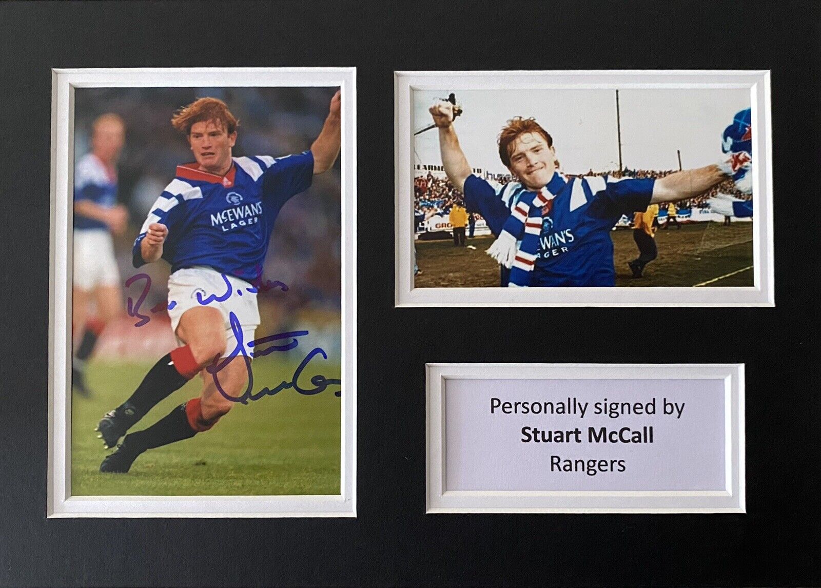 Stuart McCall Genuine Signed Rangers Photo Poster painting In A4 Mount Display