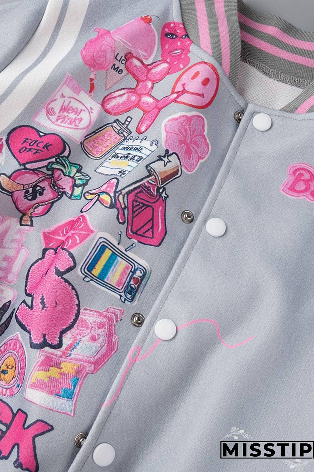 Cream White Casual Street Print Patchwork Buckle Short Sleeve Two Pieces