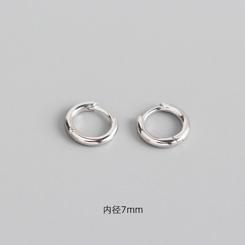 1 Pair 925 Sterling Silver Geometric Hoop Earrings