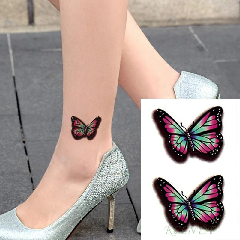 Waterproof Temporary Tattoo Sticker ins Butterfly black white sexy Body Art flash tatoo fake tatto for Women Men